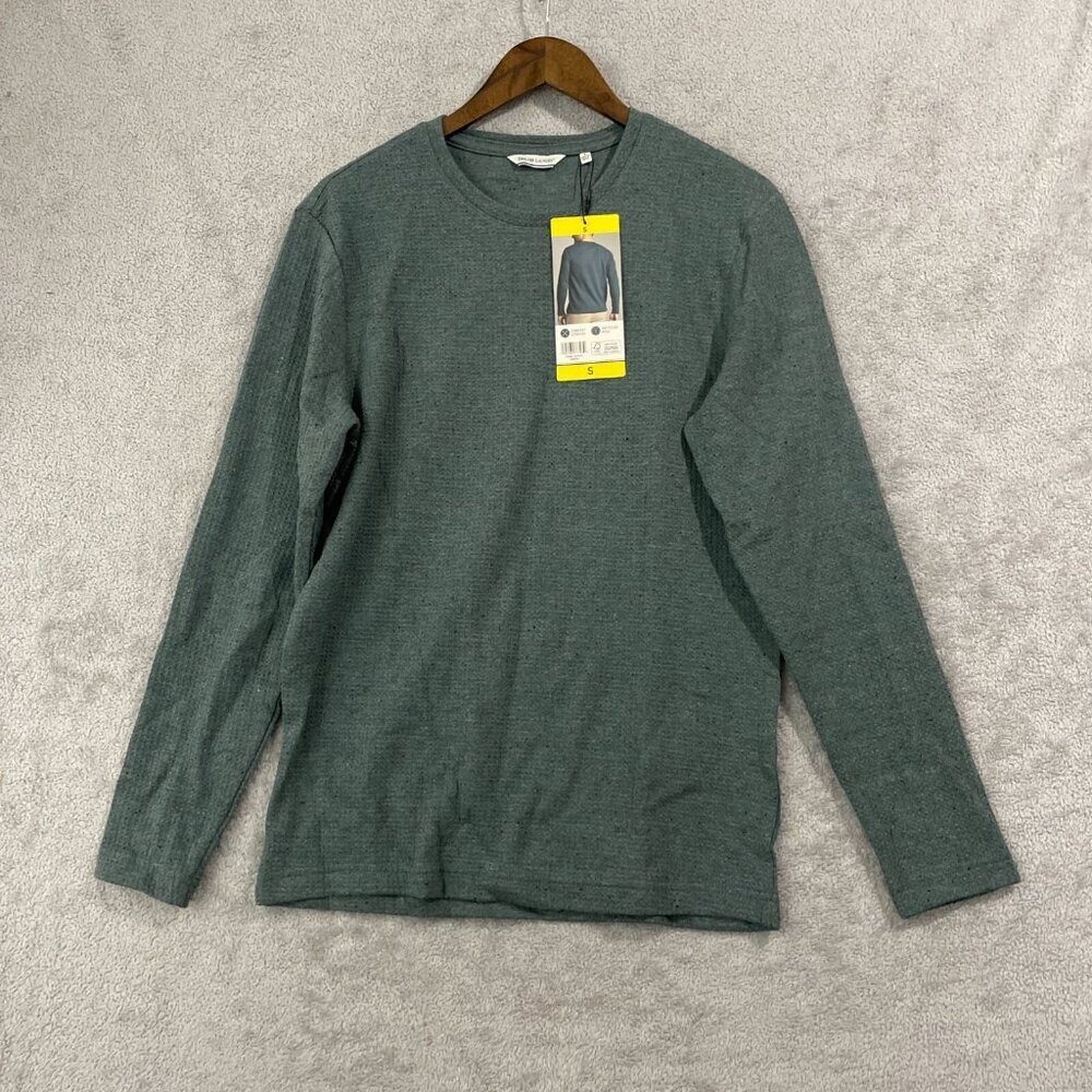 NEW English Laundry Men's S Green Long-Sleeve Crew Neck Waffle Knit Sweatshirt - Picture 2 of 9